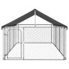 Outdoor Dog Kennel with Roof 157.5"x78.7"x59.1"