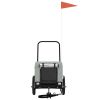 Pet Bike Trailer Gray and Black Oxford Fabric and Iron